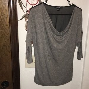 F21 Gray & Black Blouse